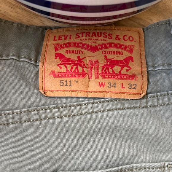 Levi's women’s olive green Straight Jeans cotton blend size W34-L32 preloved - Picture 2 of 7